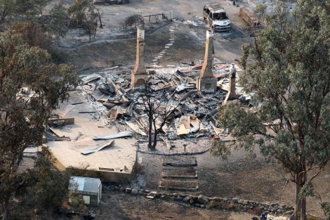 Una casa destruida por el fuego en Dunalley, Tasmania. | Reuters