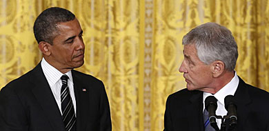 Barack Obama (izda.) y Chuck Hagel, en la Casa Blanca. | Reuters