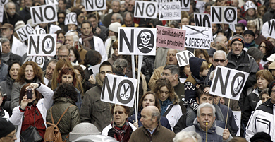 Protesta este lunes en Madrid. | Efe