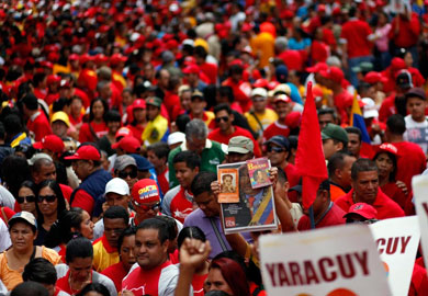 Gran marcha de seguidores de Chvez en Caracas. | Efe MS IMGENES