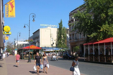 Una calle de Lodz.