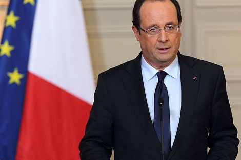 Hollande, durante su discurso en el Eliseo.| Afp