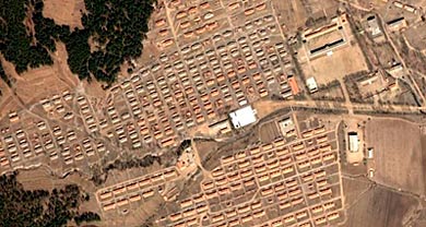 Zona de viviendas del campo 22 detectada por Joshua Stanton. | freekorea.us