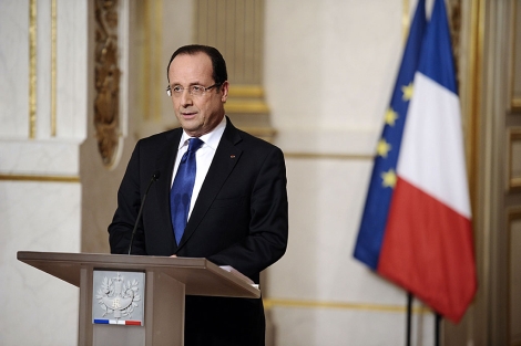El presidente francs, Franois Hollande, durante su alocucin. | Afp | Pool