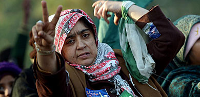 Una manifestante paquistan en la 'marcha del milln' en Islamabad. | Afp