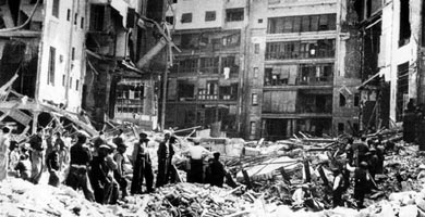 Bombardeo en Barcelona en 1938.