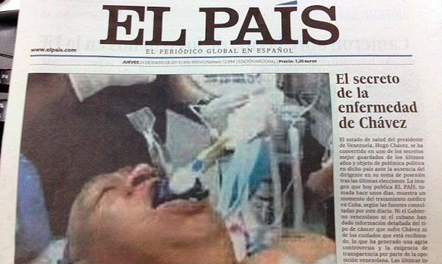 La fotografía publicada en la edición impresa de 'El País'. | Twitter