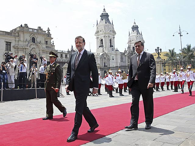 Mariano Rajoy en el Palacio de Gobierno de Lima (Per), hoy. | Diego Crespo / Moncloa