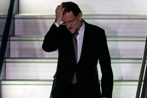 Mariano Rajoy, a su llegada a Santiago de Chile. | Efe