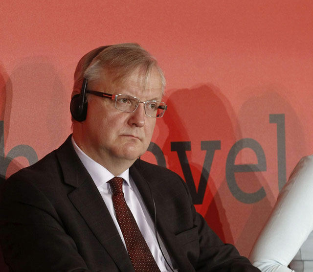 Olli Rehn durante su visita a Madrid. | Efe