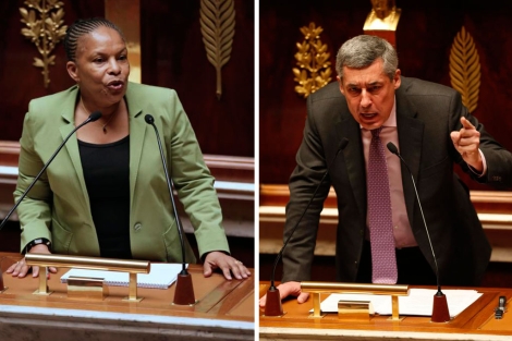 La ministra y el diputado de UMP, durante sus intervenciones. | Afp | Reuters