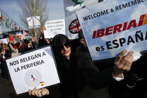 Protesta de empleados de Iberia. | Reuters