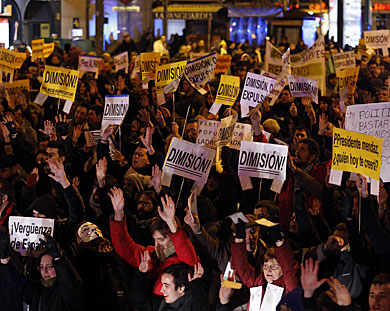 Protesta en Madrid. | Foto: Afp