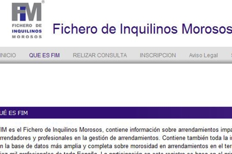 Portal del Fichero de Inquilinos Morosos (FIM) -privado- ya activo.