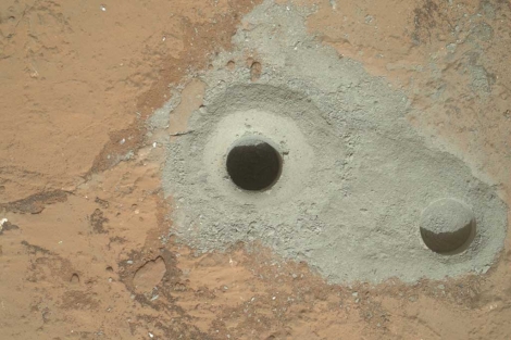 La superficie perforada por el vehculo marciano 'Curiosity'. | NASA/JPL-Caltech/MSSS