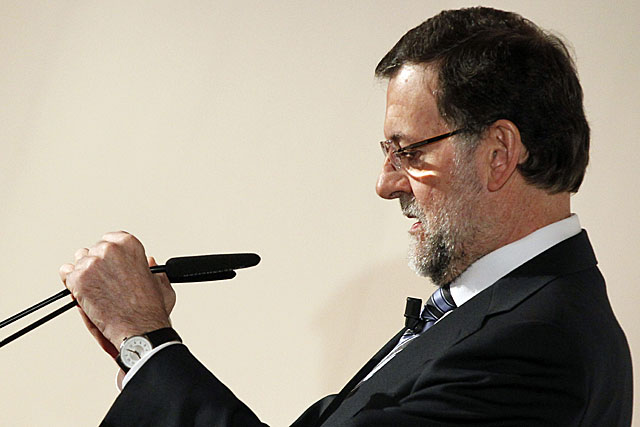 Mariano Rajoy, presidente del Gobierno, durante un discurso.