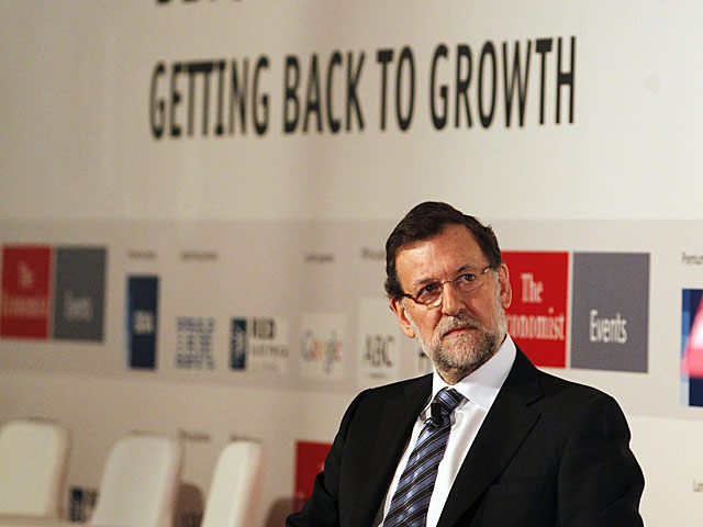 El presidente, Mariano Rajoy, durante la conferencia de 'The Economist'. | Javier Lizn / Efe