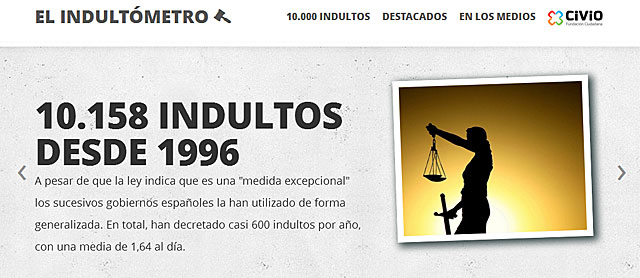 Imagen del sitio web 'Indultmetro.es'