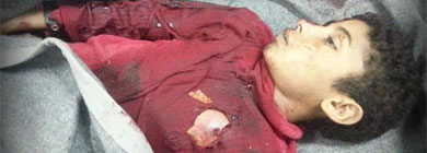 El cuerpo de Omar Salah en una morgue local el pasado da 3.