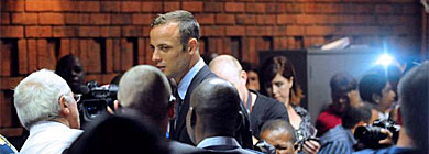 El atleta comparece ante el Tribunal de la Magistratura de Pretoria.| Efe