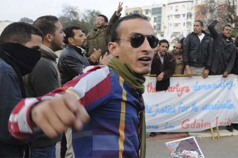 ctivistas pro saharauis se manifiestan en frente del Tribunal Militar de Rabat. | Efe