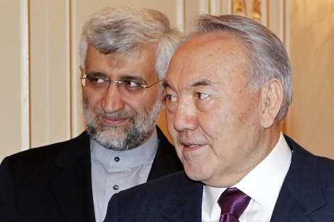 Negociador iran y presidente kazajo