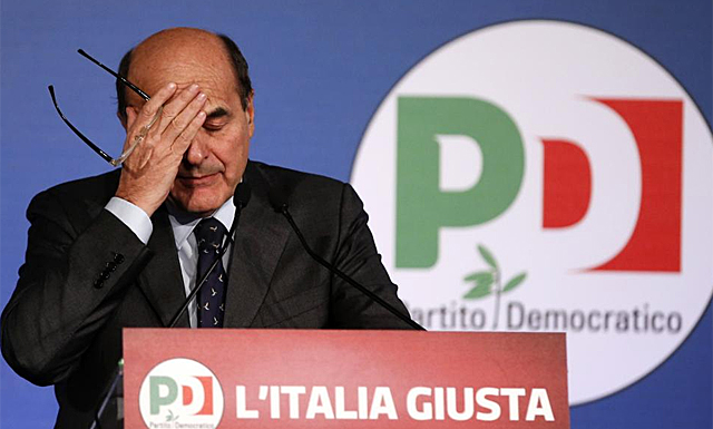 Pier Luigi Bersani en su primera aparicin tras los comicios. | Reuters