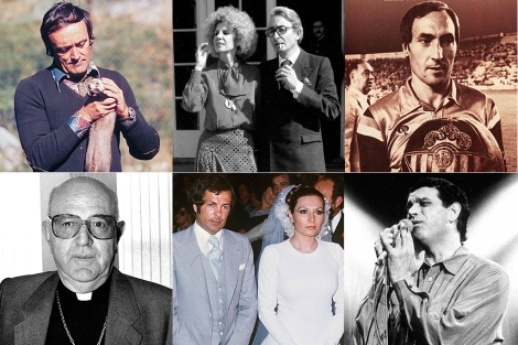Algunos protagonistas de la Andalucía de comienzos de los 80: Rodríguez de la Fuente, los duques de Alba, Esnaola, Infantes Florido, Rocío Jurado con Pedro Carrasco y Carlos Cano.