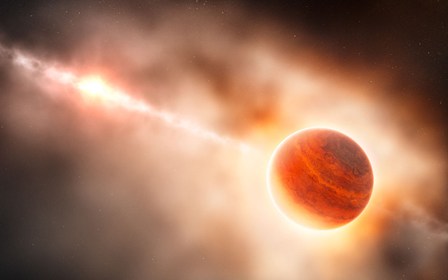 Recreacin artstica del planeta gigante gaseoso alrededor de la estrella HD 1005460. | ESO