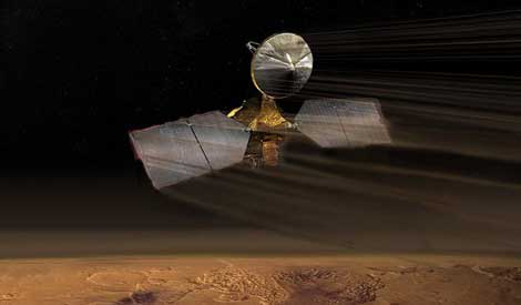 Recreacin artstica de la sonda 'Mars Reconnaissance Orbiter' en Marte.| NASA