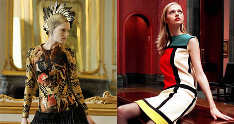 Diseos de McQueen e YSL inspirados en El Bosco y Mondrian.