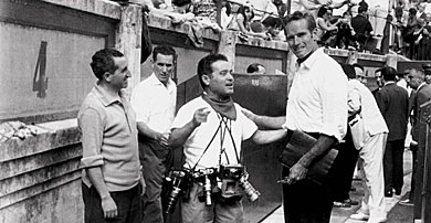 Cano junto a Charlton Heston, en Pamplona, en 1962.