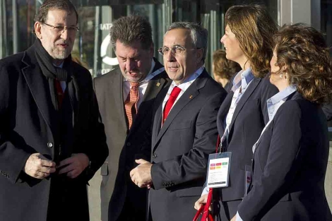 Rajoy con Miguel Carballeda, Alejandro Blanco, Lucía Fígar y Ana Botella.