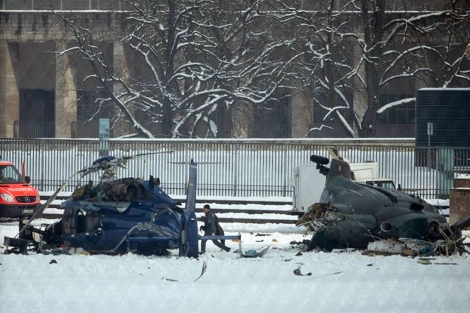 Imagen de los dos helicpteros tras el accidente.| Afp