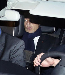 Sarkozy, a la salida del juzgado.| Afp