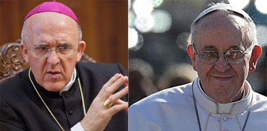 El arzobispo Osoro (i) y el Papa Francisco (d). | V. Bosch/E. Ferrari (Efe)