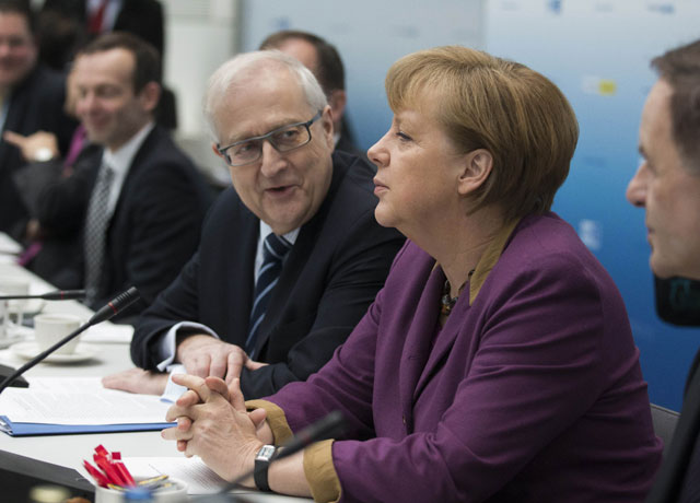 La canciller alemana, Angela Merkel, durante la reunin. | Reuters