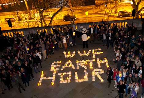 Celebracin de La Hora del Planeta en Londres, en 2012.| WWF.