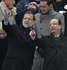 Rajoy, con Hollande, en el ftbol. | Efe