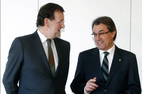 Rajoy y Mas en sun encuentro el pasado mes de enero. | Domnec Umbert