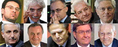 Los diez negociadores elegidos por Napolitano.