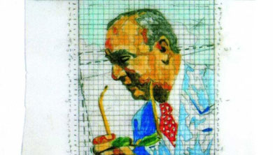 Dibujo. Retrato 'Neruda', obra de Herminio Molero.| El Mundo
