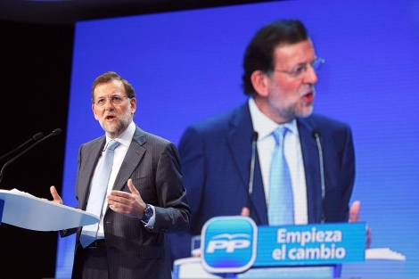 Imagen de Rajoy en la ltima Convencin Nacional del PP, en 2011