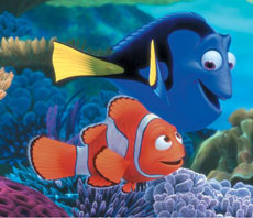 Dory y el padre de Nemo.