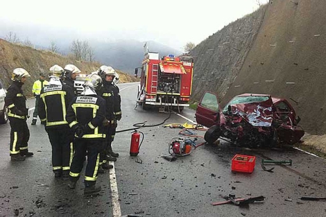 Accidente en la M-608, en Soto del Real (Madrid).
