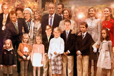 Recreación de la Familia Real hecha con motivo de la celebración juntos de la última Navidad. | EM