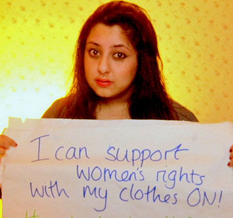 "Puedo apotar los derechos de las mujeres con la ropa puesta".