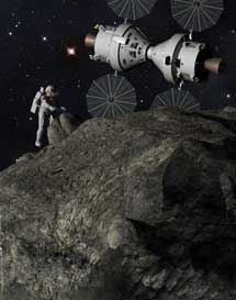 Recreacin artstica de una misin en un asteroide.| Lockheed Martin