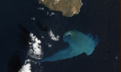 Imagen espacial de la erupcin. | NASA