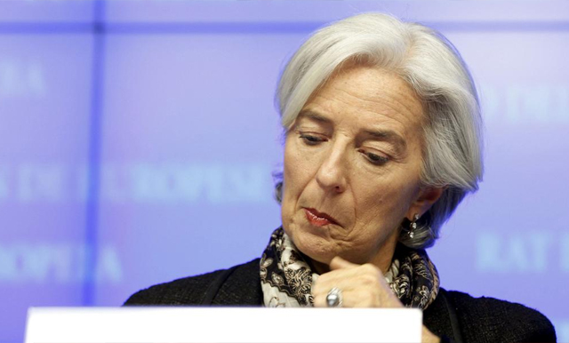 Christine Lagarde tras la reunin del Eurogrupo en marzo. | Reuters